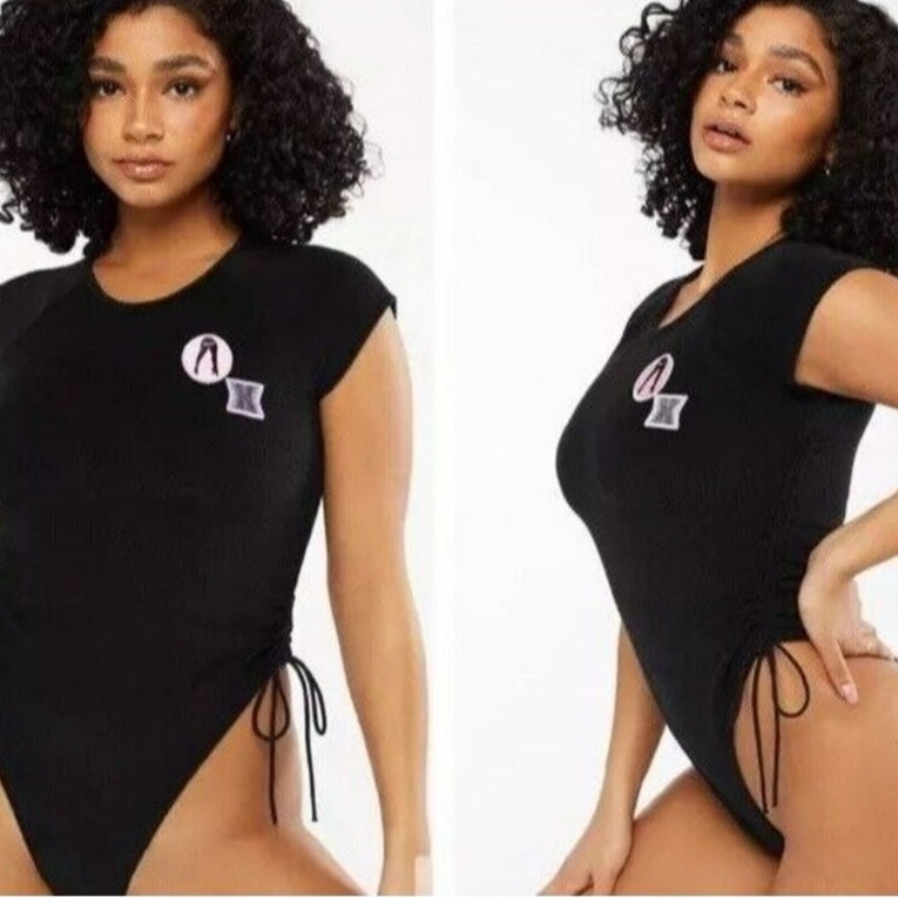Savage X Fenty Black Bodysuit with Side Ties